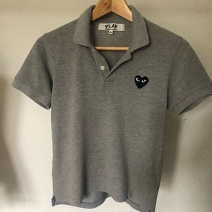 Comme des Garcons play grey polo, marked M fits S